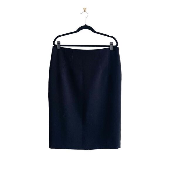 Melanie Lyne Womens Midi Pencil Skirt Black Back Zip Size 14 - Picture 1 of 8